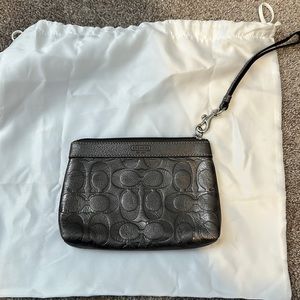 Coach- gray/silver wristlet